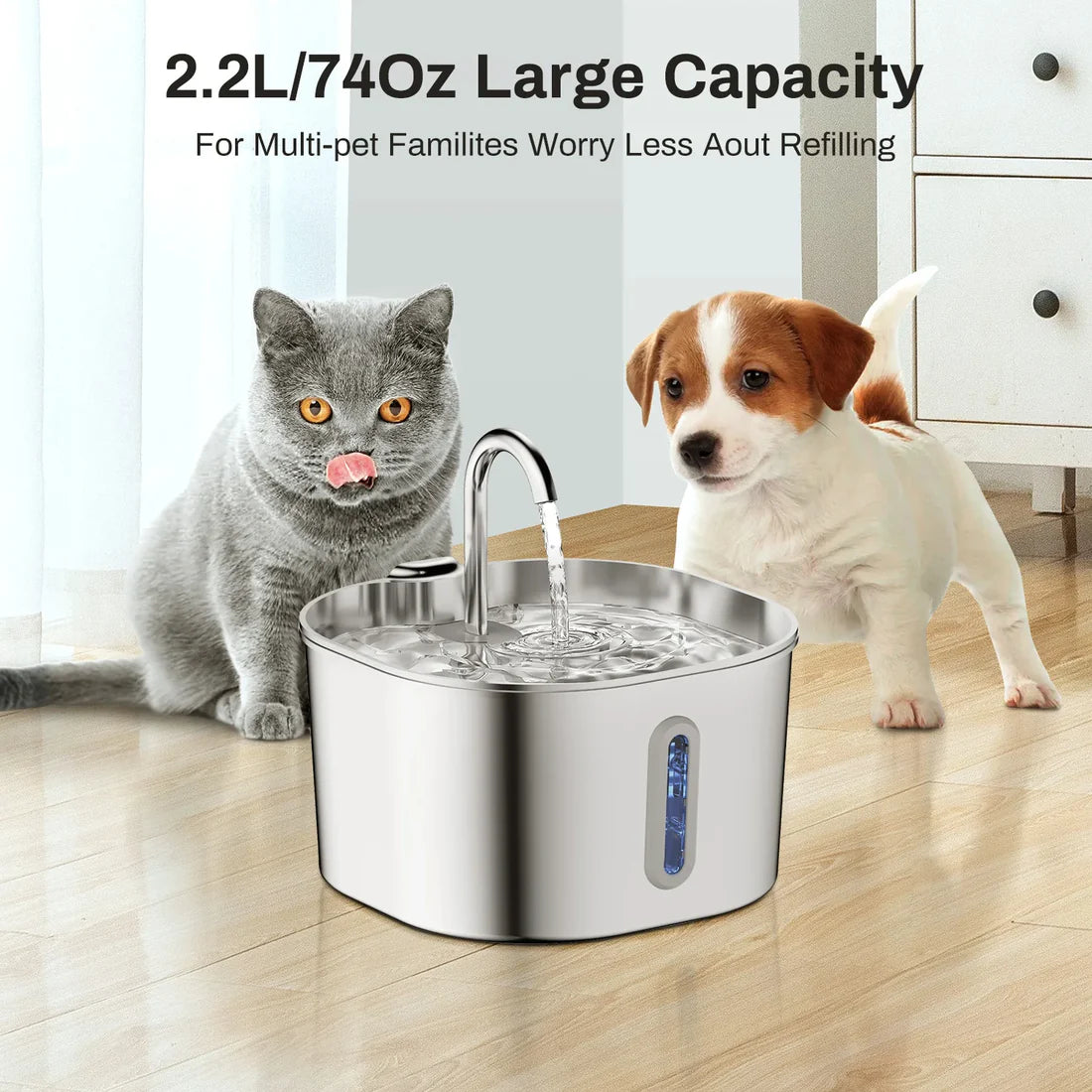 Purrify Stainless Steel Water Fountain 1 Year Kit
