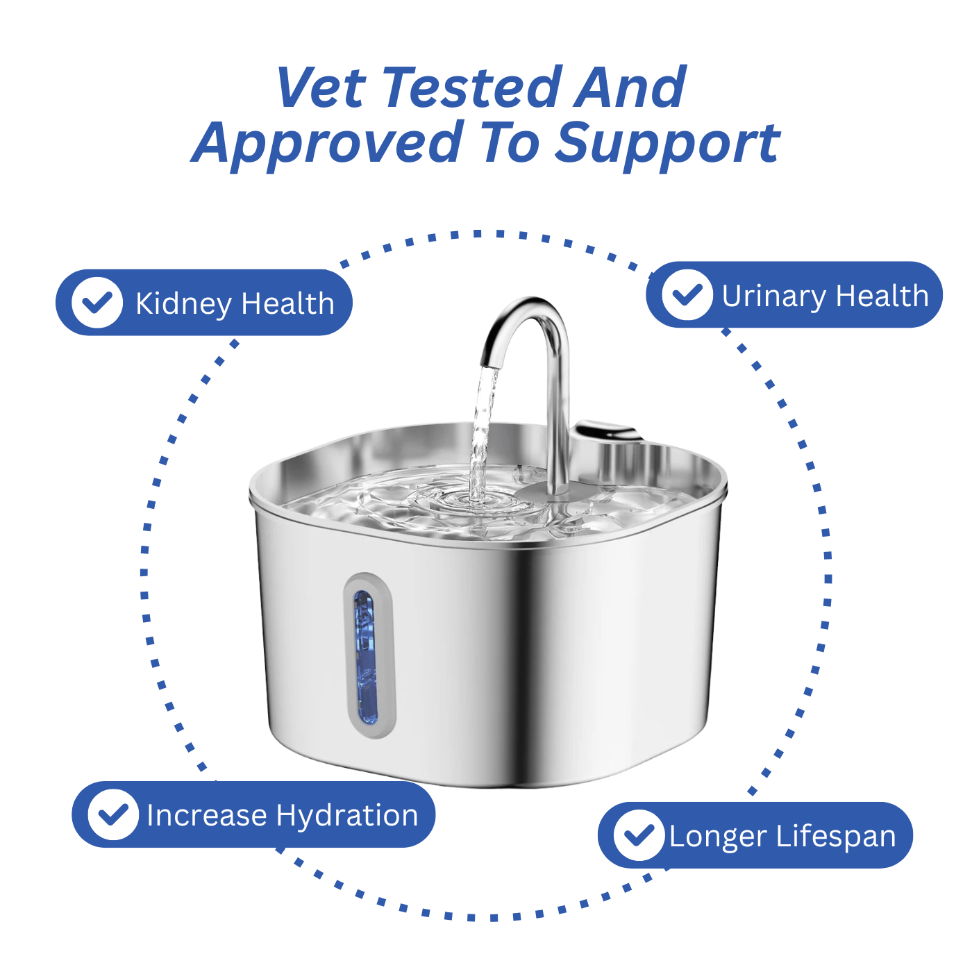 Purrify Stainless Steel Water Fountain