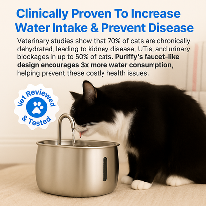 Purrify Stainless Steel Water Fountain