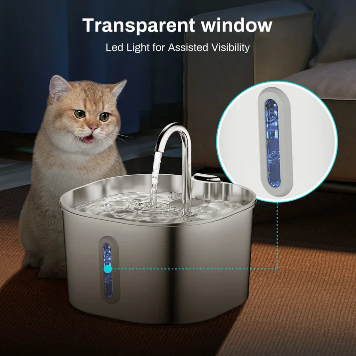 Purrify Stainless Steel Water Fountain
