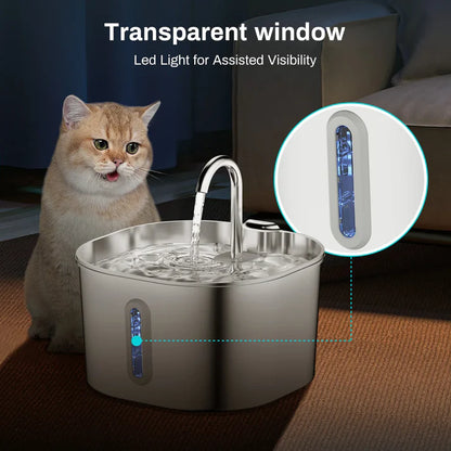 Purrify Stainless Steel Water Fountain