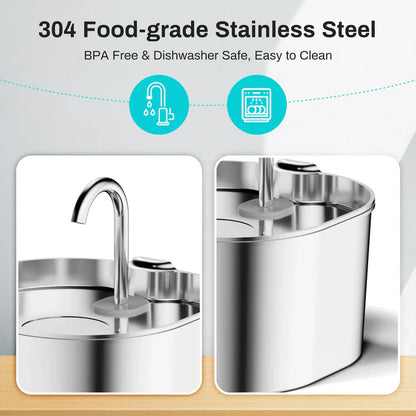 Purrify Stainless Steel Water Fountain